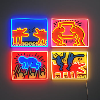 Mix Colored Yellowpop x Keith Haring, Led Neon Sign