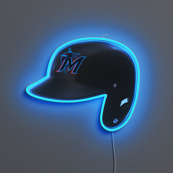 Miami Marlins Helmet, LED neon sign