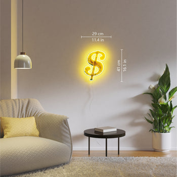 Dollar Sign Yellowpop x Andy Warhol, led neon sign