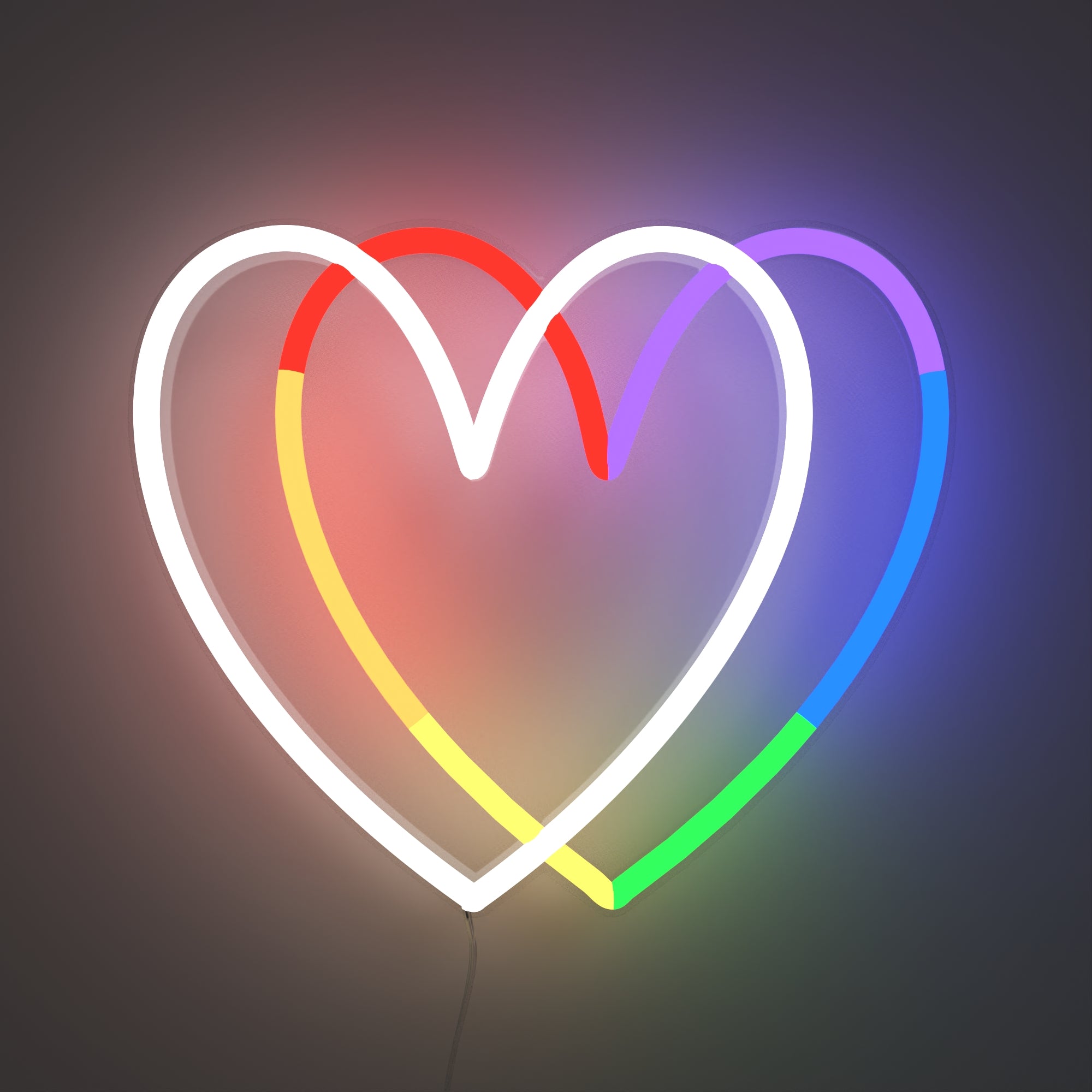 neon rainbow heart