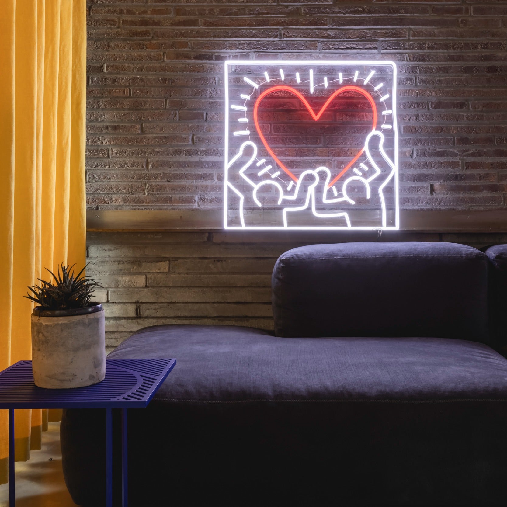 Radiant deals Heart by Keith Haring Neon Sign Custom Gift for friend, Personlized Wedding Gifts, haring neon light Art Handmade Room decor Sign