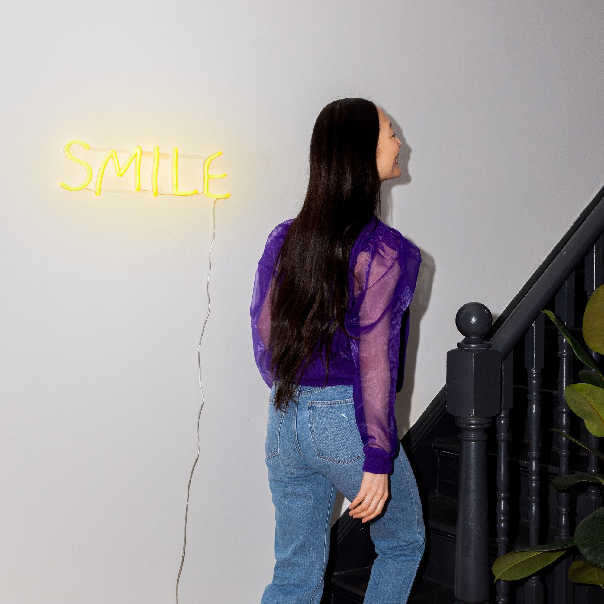 Smile, LED neon sign